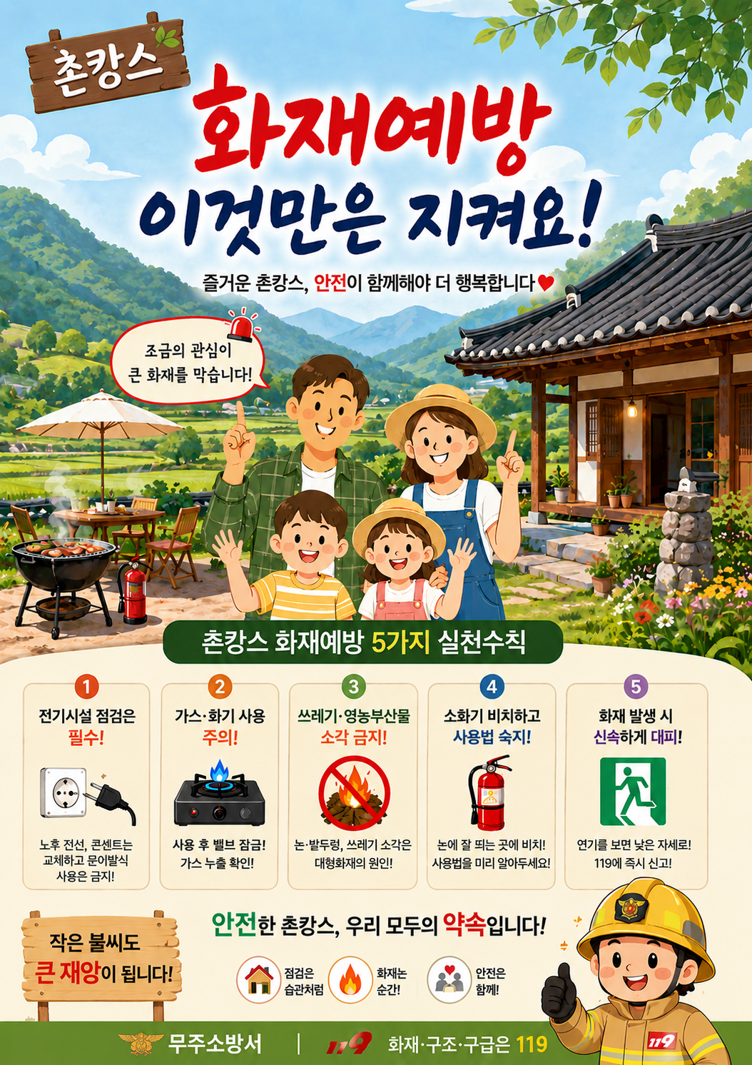 촌캉스 화재예방, 이것만은 지켜요!1